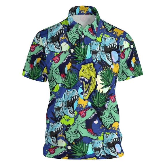 Men Shirts Outdoor Leisure Loose Fit Printed Shirt For Summer And Autumn Wear Machine Washable Ideal For Shorts Green L