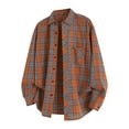thumbnail image 1 of Men Shirts Plaid Loose Fit Button Up Spring Summer Fall Tops with Pockets Collared Long Sleeve Comfortable Men's Dress Shirts, 1 of 8