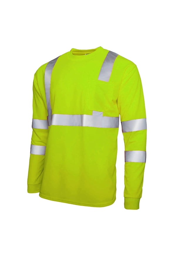 Men Shirts Shirts for Men Construction Long Sleeve Quick Dry with Pocket Workwear, Class 3 High Visibility Shirts with Reflective Strips Black