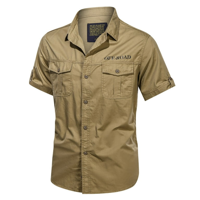 Military style short sleeve best sale shirts