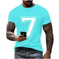 thumbnail image 1 of Men Shirts Short Sleeve Round Neck Pullover Number 7 Varsity Sports Team Jersey 7th Birthday 7 Years T-Shirt &Christmas Tshirts, 1 of 6