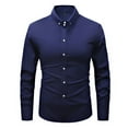 thumbnail image 1 of Men Shirts,Solid Color Stand Collar Long Sleeve Button Down Formal Business Shirt Office Work Slim Fit Blouses Autumn Winter Comfort Breathable Casual Tops Tees,Size S-3XL, 1 of 7