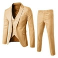 thumbnail image 1 of Men Shirts Suit Slim 3PCS Suit Business Wedding Party Jacket Vest & Pants Coat Business Work, 1 of 3