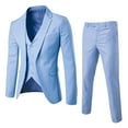 thumbnail image 1 of Men Shirts Suit Slim 3PCS Suit Business Wedding Party Jacket Vest & Pants Coat Dailywear, 1 of 3