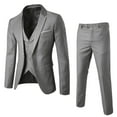 thumbnail image 1 of Men Shirts Suit Slim 3PCS Suit Business Wedding Party Jacket Vest & Pants Coat For Husband, 1 of 3