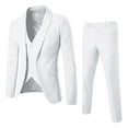 thumbnail image 1 of Men Shirts Suit Slim 3PCS Suit Business Wedding Party Jacket Vest & Pants Coat Lightweight, 1 of 3