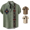 thumbnail image 1 of Men Shirts Summer Casual Short Sleeve Printed Shirt for Stylish Daily Wear Green S, 1 of 4