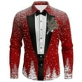 thumbnail image 1 of Men Shirts Themed Button Down Long Sleeve Shirt Festive Holiday Party Casual Business Tee, 1 of 4
