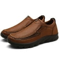 thumbnail image 1 of Men Shoes Casual Outdoor Slip on Sports Shoes Waterproof Middle-aged Elderly Covers Flat Sneakers Brown qILAKOG Size 8, 1 of 7