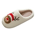 thumbnail image 1 of Men Shoes Fashion Flat Warm Home Cotton Slippers Cute Santa Print Couple Cotton Slippers, 1 of 8