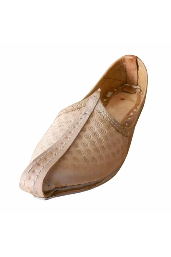 Men Shoes Leather Indian Oxfords Mojaries Handmade Jutties Flats Cream US 9