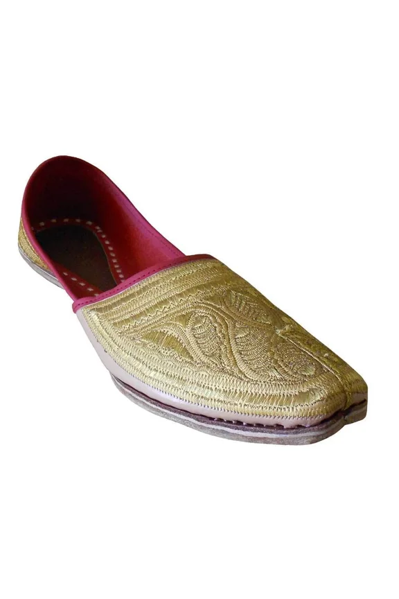 Men Shoes Wedding Indian Handmade Mojaries Loafers Jutties Leather Slip-On US 9