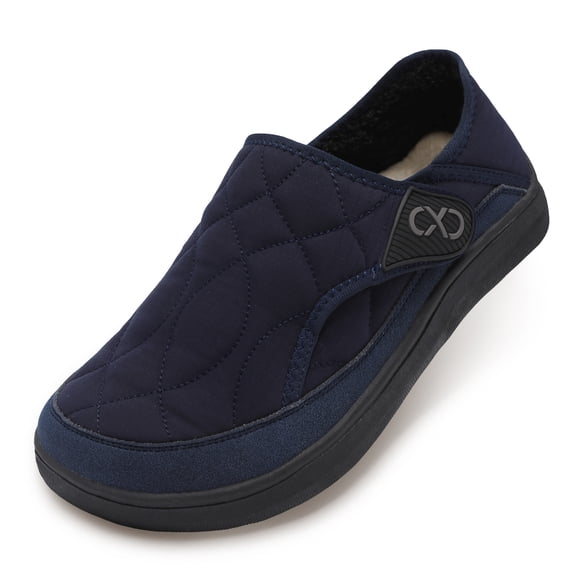 Mens Slippers Wide Toe Memory Foam Water-Resistant House Shoes Diabetic Friendly