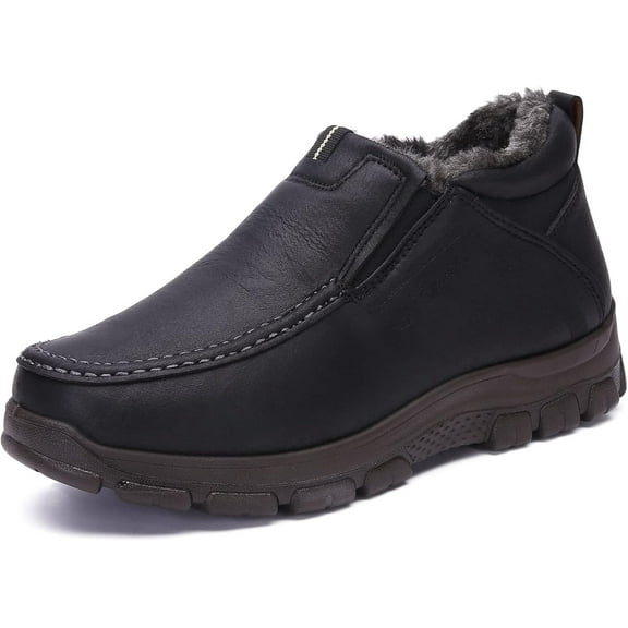 Men Shoes Winter Snow Boots Cotton-padded Slip on Casual Warm Walking Sneakers House Shoes