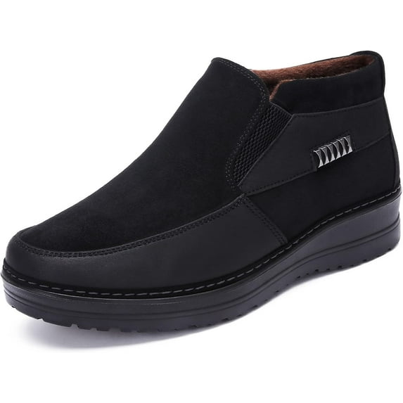 Men Shoes Winter Snow Boots Cotton-padded Slip on Casual Warm Walking Sneakers House Shoes