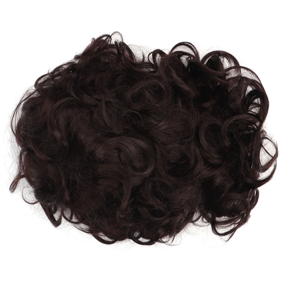 Men Short Black Curly Wigs Soft Texture Breathable Adjust Net Firmly Wear False Synthetic Hair Everyday Use (10.24 inches / 26 cm)