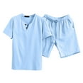thumbnail image 1 of Men Short Sets 2 Piece Sets Short Sleeve T Shirt & Shorts Summer Outfit Beach Wear Vacation Set, 1 of 7
