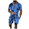 Men Short Sets Outfits 2 Piece Clearance Puff V Neck Fashion Gym
