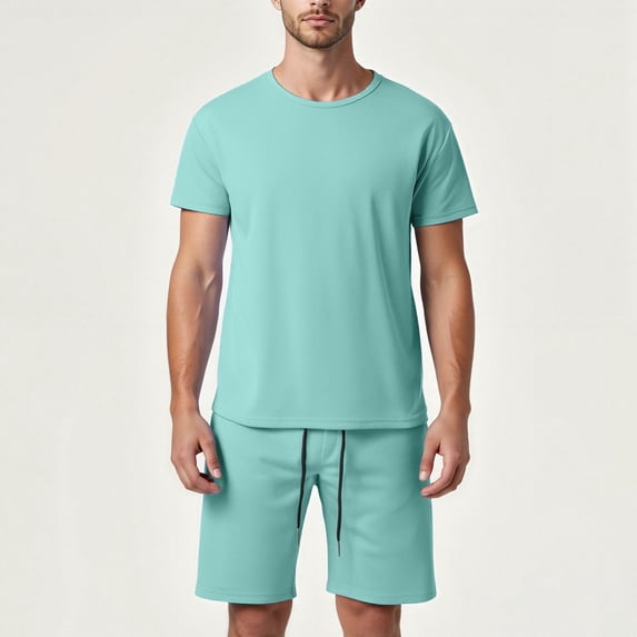 Men Short Sets Outfits Two Piece Set Casual T Shirts and Shorts Summer Clothes for Men Beach Outfit Matching Set