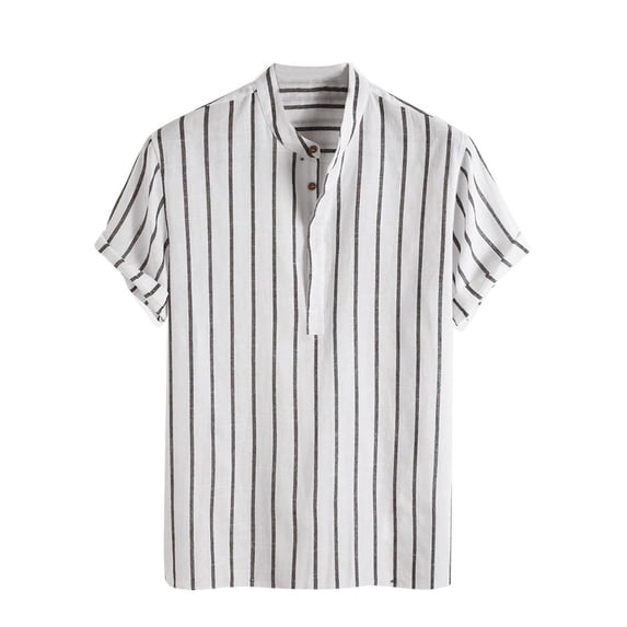 Men Short Sleeve Button Down Men's Dress Shirt Short Sleeve Mens White Short Sleeve Dress Shirt Plaid Short Sleeve Shirt Men Daily Deals