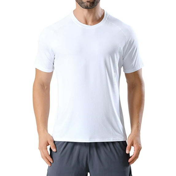 Men Short Sleeve Fashion T Shirt Casual Sports Top Cool Breathable Slim Fit Tee for Daily Wear Comfortable Lightweight Summer Men's Lightweight Crewneck Tee Tops