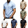 thumbnail image 1 of Men Short Sleeve Pirate Shirt Lace up Medieval Top with Pocket Pirate Costume Halloween Cosplay Mens Halloween Costume, Size L, 1 of 8