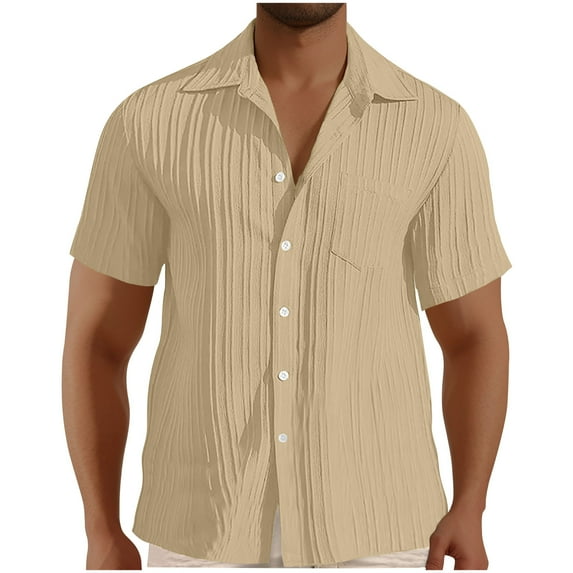 Men Short Sleeve Shirts Casual Men's Casual Shirts Short Sleeve Mens Short Sleeve Button Down Shirts Black Men's Summer T Shirts Today's Deals