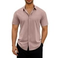 thumbnail image 1 of Men Short Sleeve Shirts Short Sleeve Dress Shirts Linen Mens Shirts Short Sleeve Men Henley Shirt Short Sleeve Spring Savings Clearance, 1 of 6