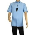thumbnail image 1 of Men Short Sleeve Sport Shirt by BASSIRI Light Weight Soft Microfiber 48291 Blue, 1 of 4
