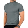 thumbnail image 1 of Men Short Sleeved Slim Funnel Neck Knit Pullover Tops, 1 of 5