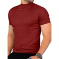 thumbnail image 1 of Men Short Sleeved Slim Funnel Neck Knit Pullover Tops, 1 of 5