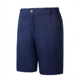 thumbnail image 1 of Men Shorts 9 Inch Elastic Waist Button Golf Shorts Straight Leg Casual Flat Front Travel Work Chino Shorts, 1 of 9