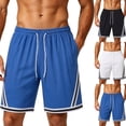 thumbnail image 1 of Men Shorts Athletic Men's Basketball Shorts Summer Thin Breathable Loose Sports Pants -Dry Casual Solid Color Shorts White Xxxl, 1 of 6