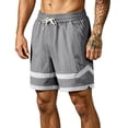 thumbnail image 1 of Men Shorts Athletic Men's Running Athletic Shorts, Color Black Elastic Waist Drawstring Shorts, Loose Casual Outdoor Hiking Short Pants Gray M, 1 of 7