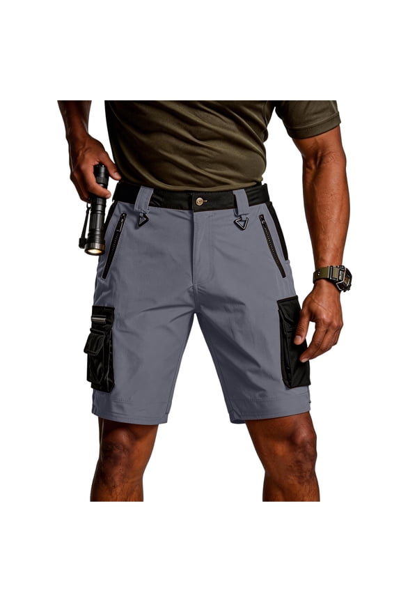 Men Shorts Cargo Classic Motion Hiking Drawstring Work Baggy Elastic Waist Big and Tall with Multi Pockets Shorts 2026, 2XL