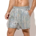 thumbnail image 1 of Men Shorts Carnival Clothes For Men'S Metallic Shorts Sequins Shorts For Rave Hot Party Mardi Gras Silver L, 1 of 9