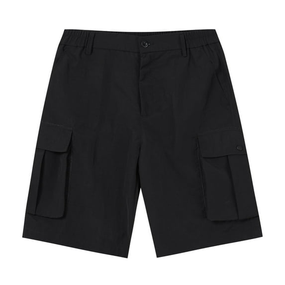 Men Shorts Casual Fashion Patchwork Half Shorts Pants Sports Elastic Mid-waist Shorts Casual Shorts for Men Black M