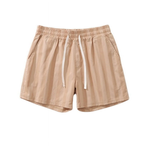 Men Shorts Casual, Mens Casual Fashion Stripe Printed Shorts Elastic Waist Solid Shorts Pants