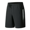 thumbnail image 1 of Men Shorts Gym Shorts Athletic Basketball Mesh Shorts For Workout Dry Lightiweight Bodybuilding Athletic Running Training With Zip Pockets Towel Loop Chores Para Hombre Black S, 1 of 8
