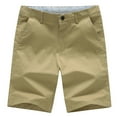 thumbnail image 1 of Men Shorts Mid Length Five-quarter Dress Pants Shorts Zipper Pocket Chores Para Hombre Khaki XL, 1 of 3