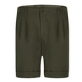 thumbnail image 1 of Men Shorts Mid Waist Cargo Solid Splice Pocket Drawstring Shorts Solid Color Green XL, 1 of 5