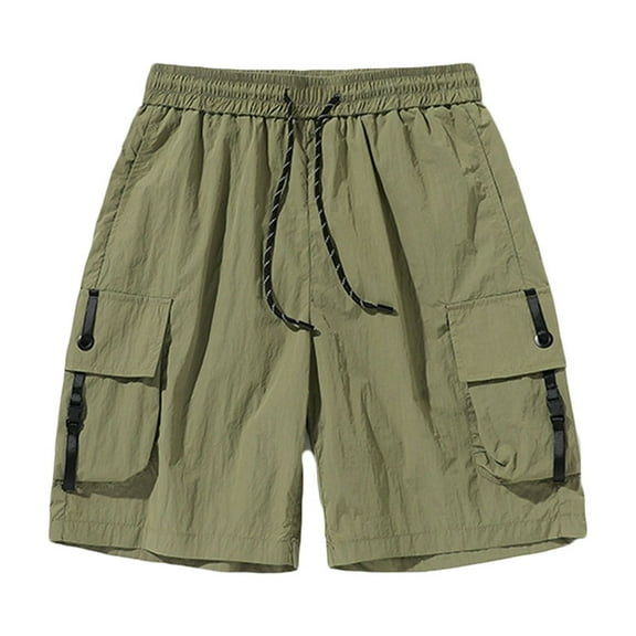 Men Shorts Summer Outdoors Casual Drawstring Printing Sport Shorts Pants Casual Shorts for Men Army Green M