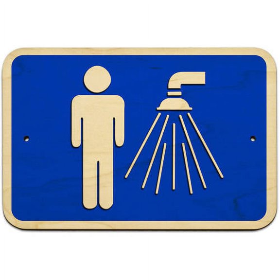Men Shower 9" x 6" Wood Sign