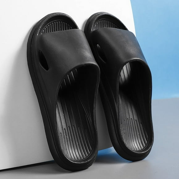 Men Shower Slippers Bathroom Sandals, Quick Drying Shower Shoes Men Shower Shoes Slide Sandals, Black