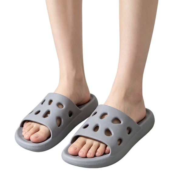 Men Shower Slippers Mens Slippers Quick Dry Non Slip Waterproof Lightweight EVA Soft Cushioned Wide Fit for Bathroom Gym Pool Dorm Indoor Outdoor,Gray 40