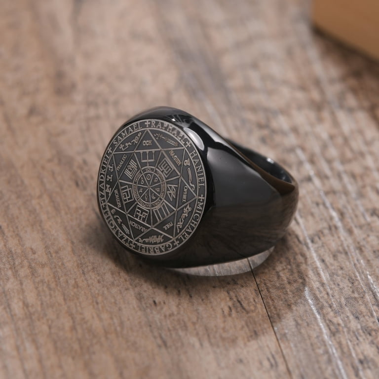 Men Signet Rings, Mens Amulet Ring,Solomon's Secret Seal Horse