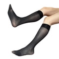 thumbnail image 1 of Men Silk Socks Thin Dress Socks Sheer Business Socks Soft Nylon Knee Highs Dress Socks Over the Calf Dress Socks Gifts, 1 of 21