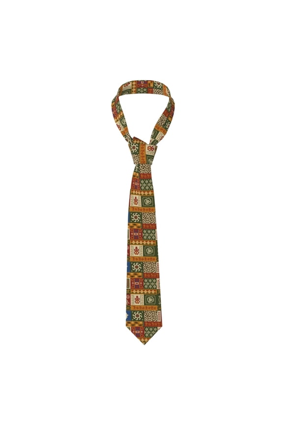 Men Silk Tie African Elements Mens Necktie for Business and Wedding