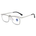 thumbnail image 1 of Men Silver Business Anti-blue Light Reading Gasses 1.00 Folding Flip-up Square Metal Readers +1.00, 1 of 7