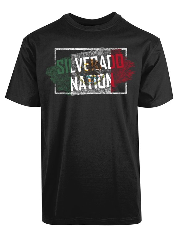 Men Silverado Nation Country Flag Design Graphic T-Shirt